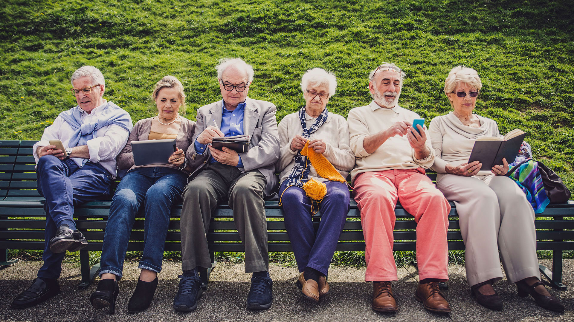 Senior Living - Seniors sitting on a bench