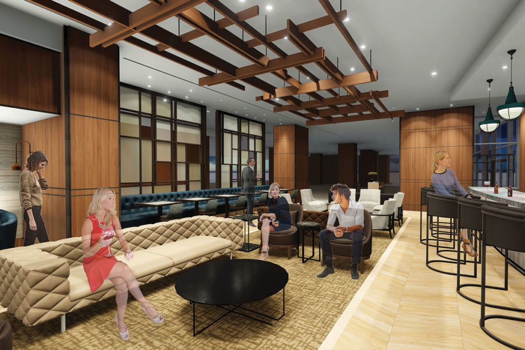 Cinder House at the Four Seasons Lounge Area and Bar rendering