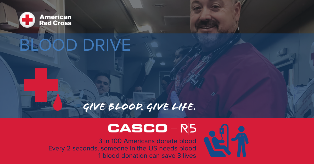 CASCO + R|5 Blood Drive graphic